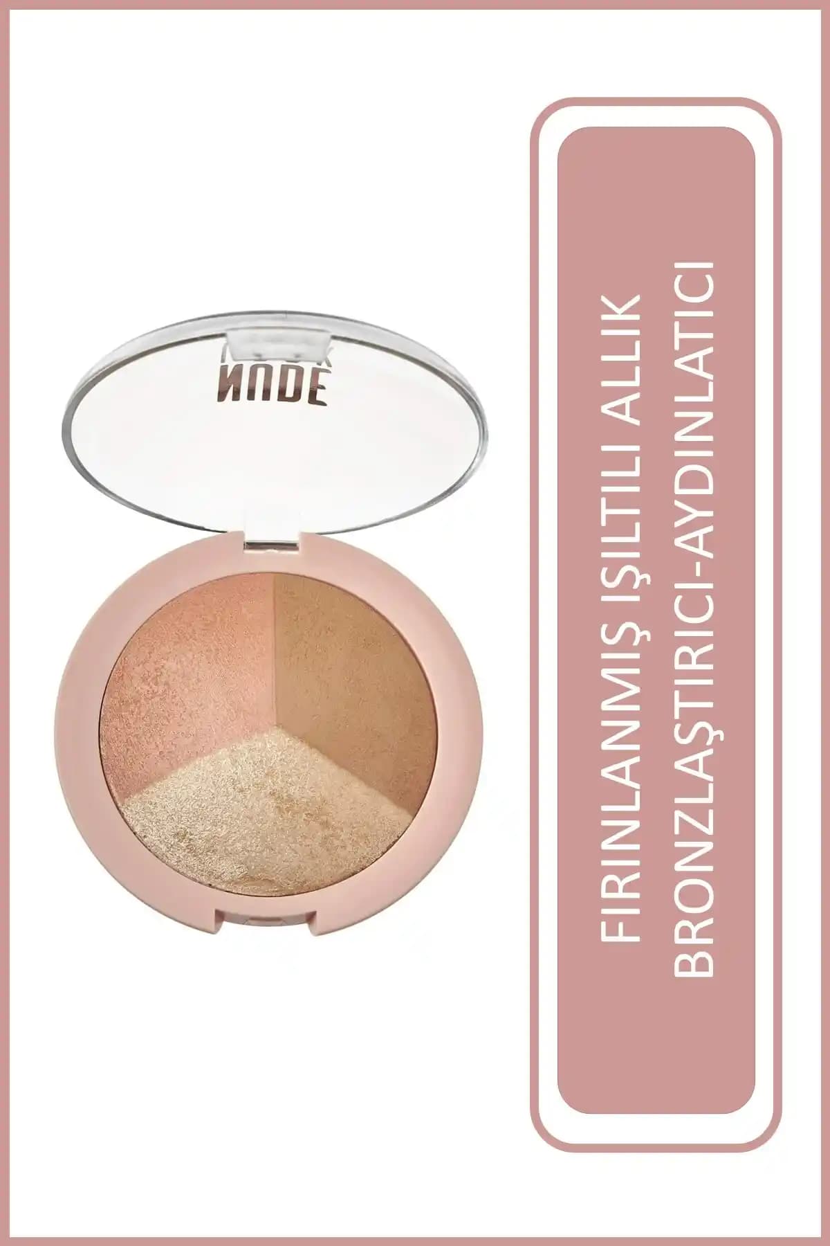 Golden Rose Nude Look Baked Trio: Allık, Bronzer ve Aydınlatıcı ile Doğal Işıltı