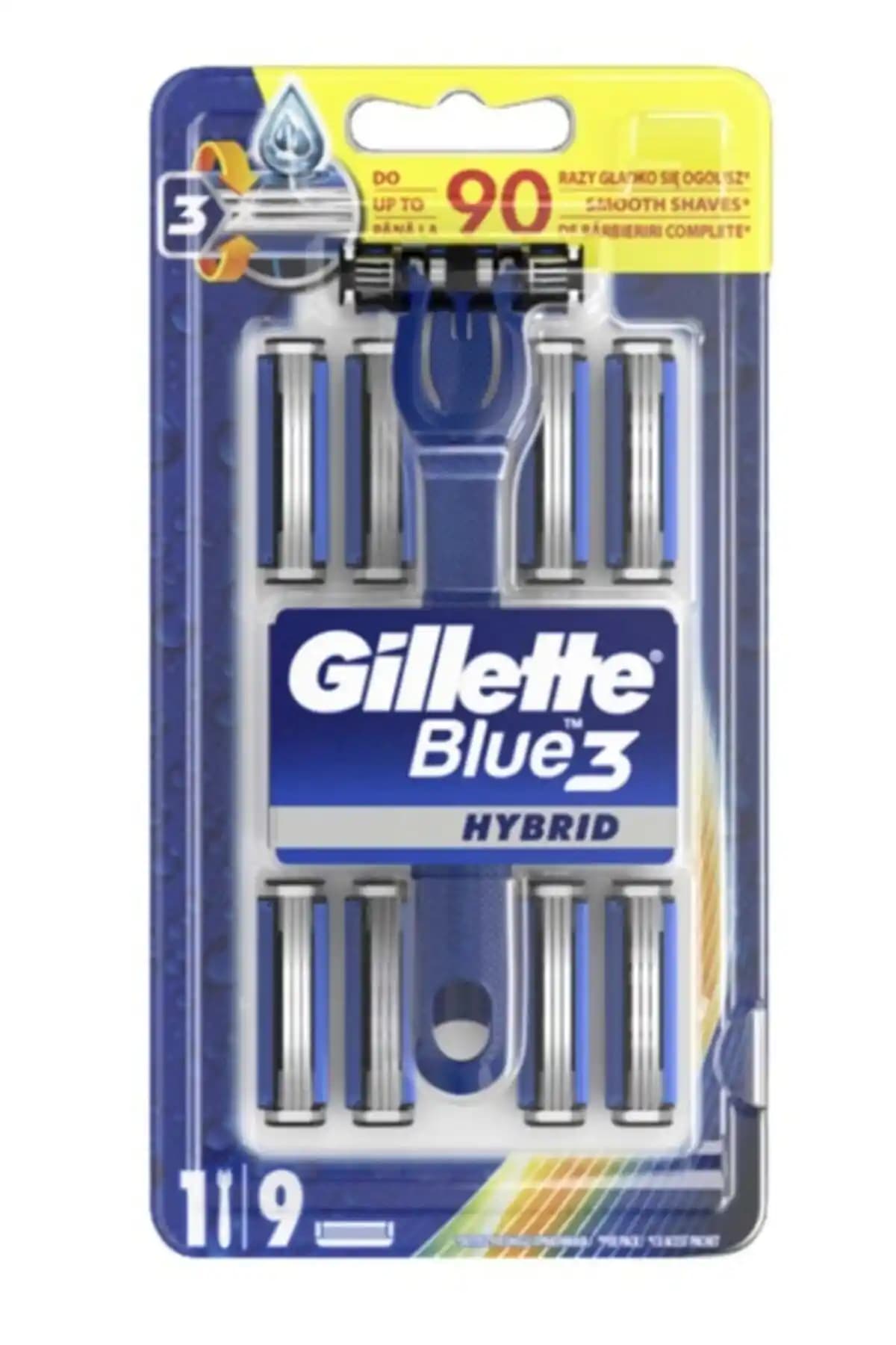 Hassas Ciltler İçin Konforlu Tıraş Sağlayan Üç Bıçaklı Gillette Blue-3 Hybrid 594R+8