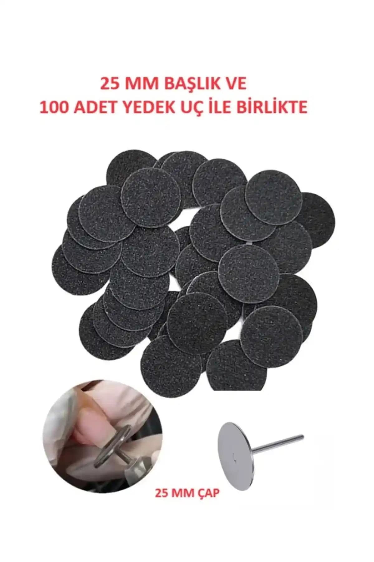 Helios 25 mm Pododisk Başlık ve Tek Kullanımlık Pedler ile Pedikür ve Törpüleme