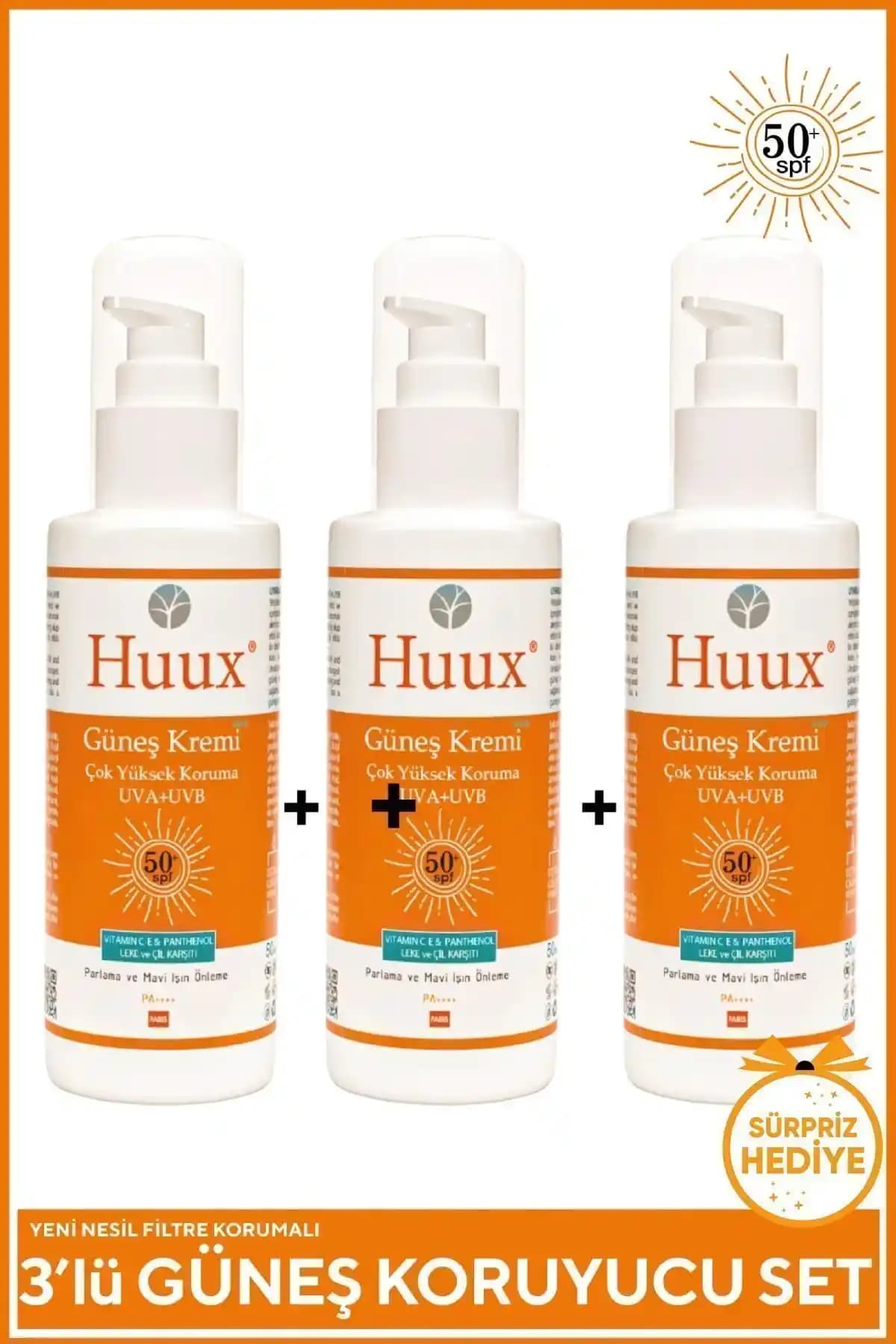 Huux Güneş Kremi: Leke Karşıtı SPF 50+ ile Geniş Spektrum Koruması ve Doğal İçerikler