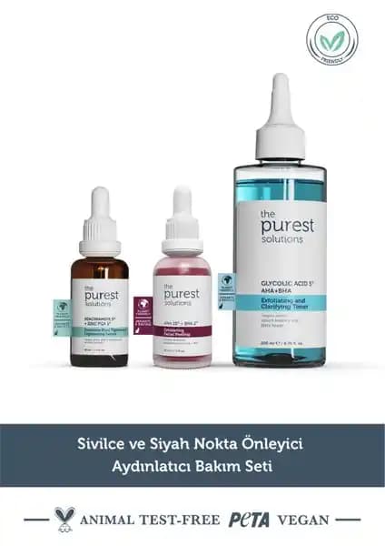 Karma Ciltler İçin The Purest Solutions 3'lü Cilt Bakım Seti – Gözenek Sıkılaştırıcı