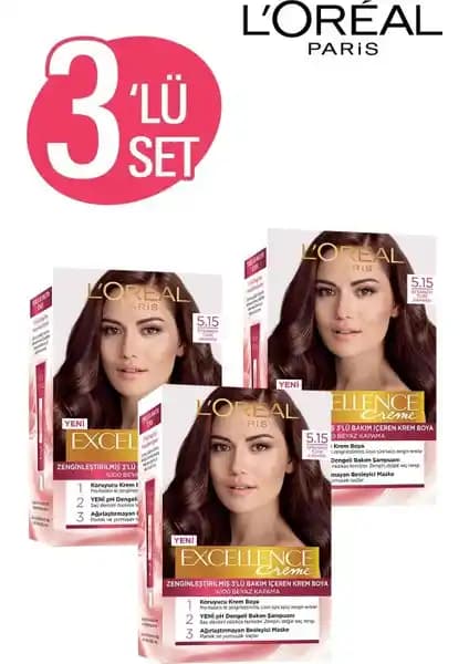 L’Oréal Paris Excellence Creme 5.15 Efsanevi Türk Kahvesi: Beyaz Kapama ve Bakım