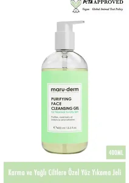 Maru.derm Karma ve Yağlı Ciltler İçin Salisilik Asit Yüz Yıkama Jeli – Parfümsüz, 400 ml