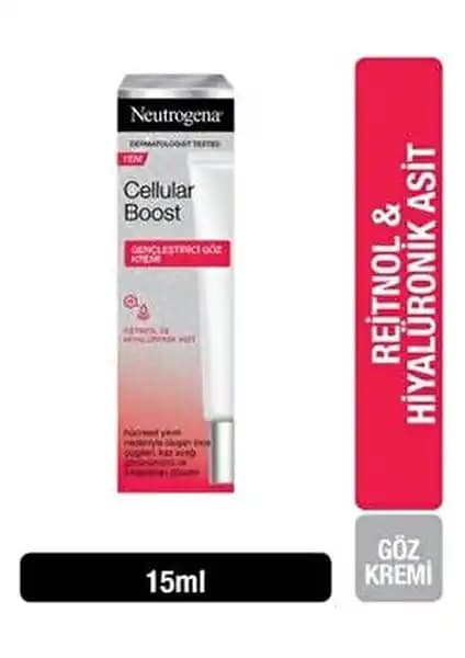 Neutrogena Cellular Boost Göz Kremi: Retinol ve Hyaluronik asit Göz Bakımı gençleşme etkisi