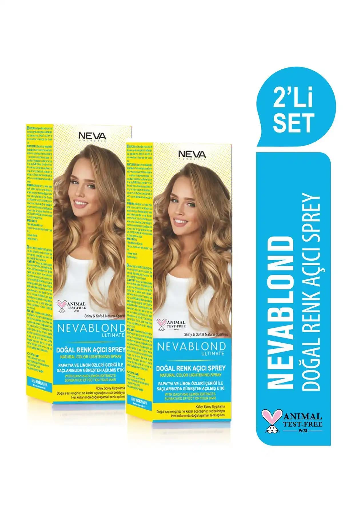 Nevablond Doğal Renk Açıcı Sprey Seti 2x150 ml - Doğal Ton Açılımı ve Parlaklık