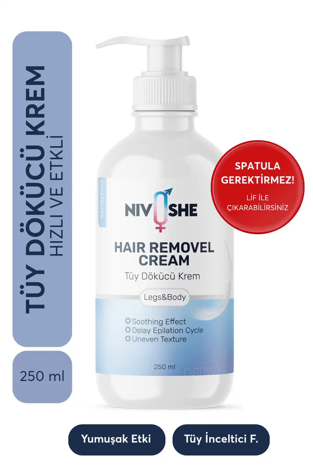 NIVOSHE Premium 250 ml Tüy Dökücü Krem: Tüm Cilt Tipleri İçin Etkili ve Nazik Formül