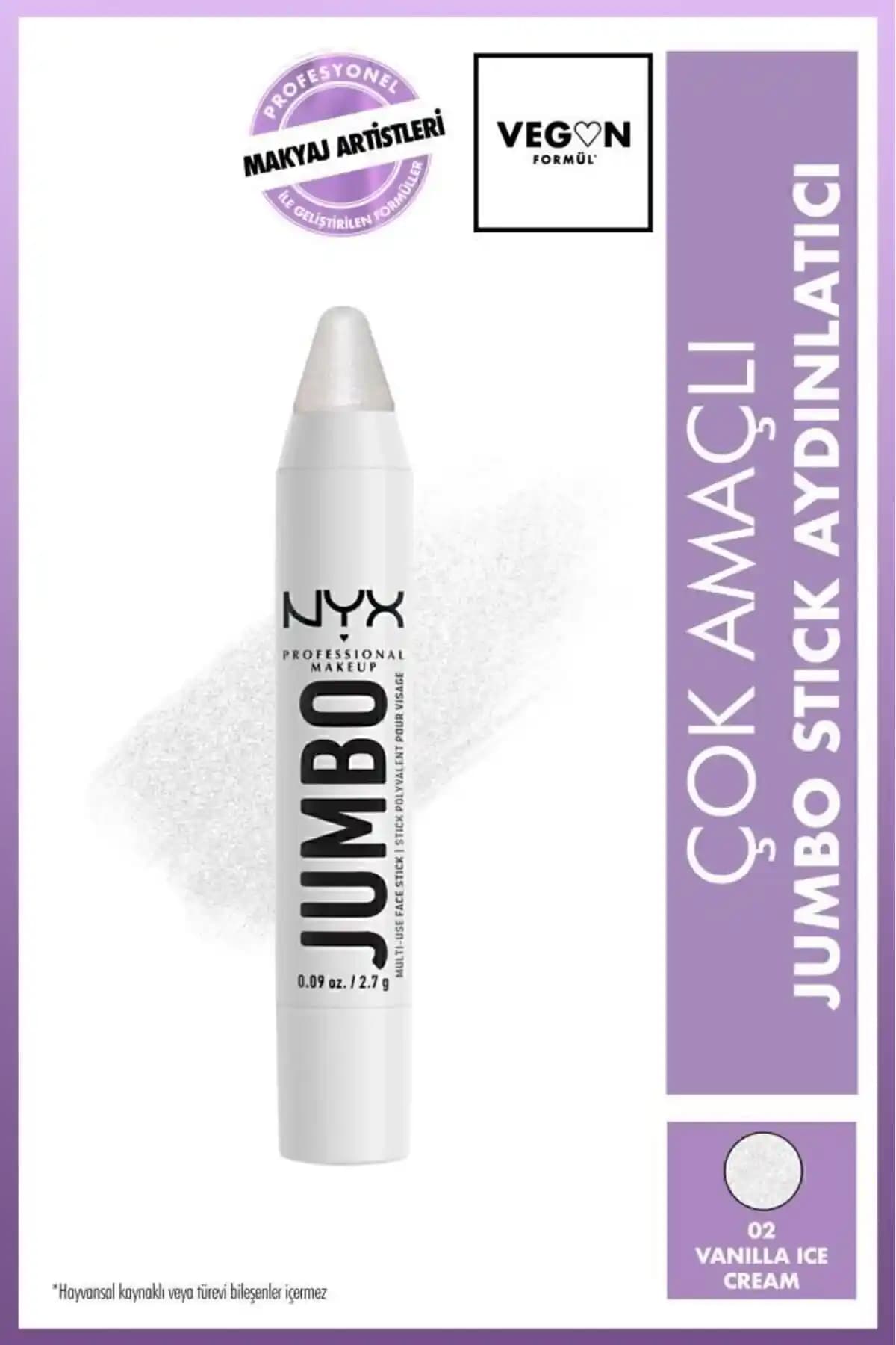 NYX Jumbo Face Stick: Bej Tonlu Çok Amaçlı Aydınlatıcı Kalem, Yüz Hatlarını Doğal Parıltıyla Vurgulayın