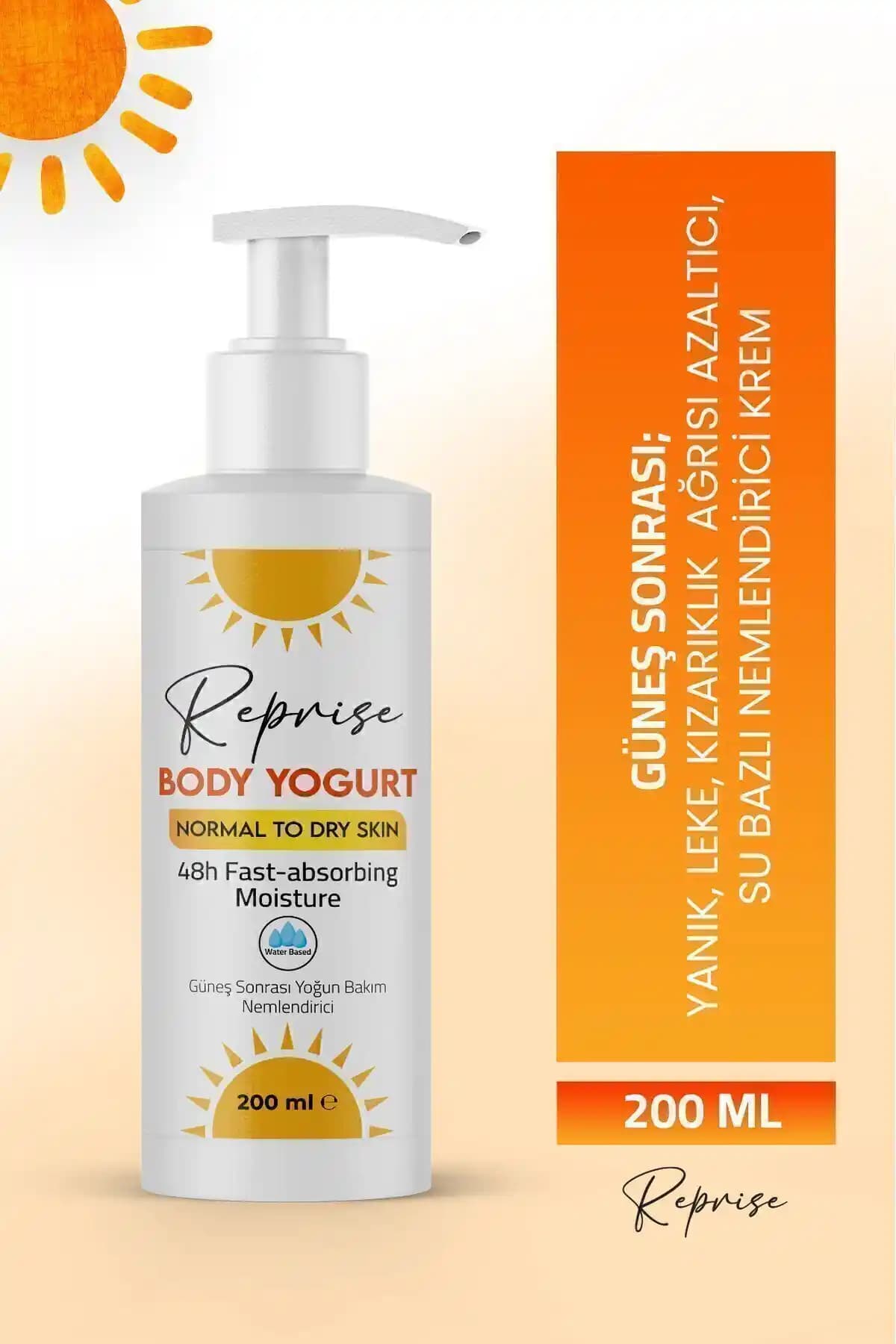 ORBIFRESH Body Yoğurt Güneş Sonrası Krem – Nemlendirici, Yatıştırıcı, Vegan Türkiye Menşeli 200 ml