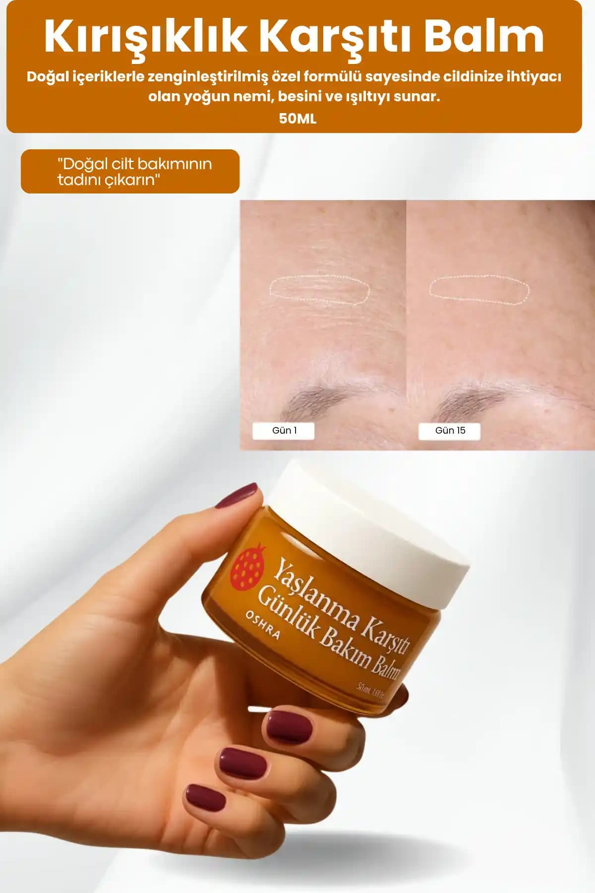 Oshra Yaşlanma-Kırışıklık Karşıtı Balm: Kuyruk Yağı ve Don Yağı Tabanlı Yoğun Nemlendirme