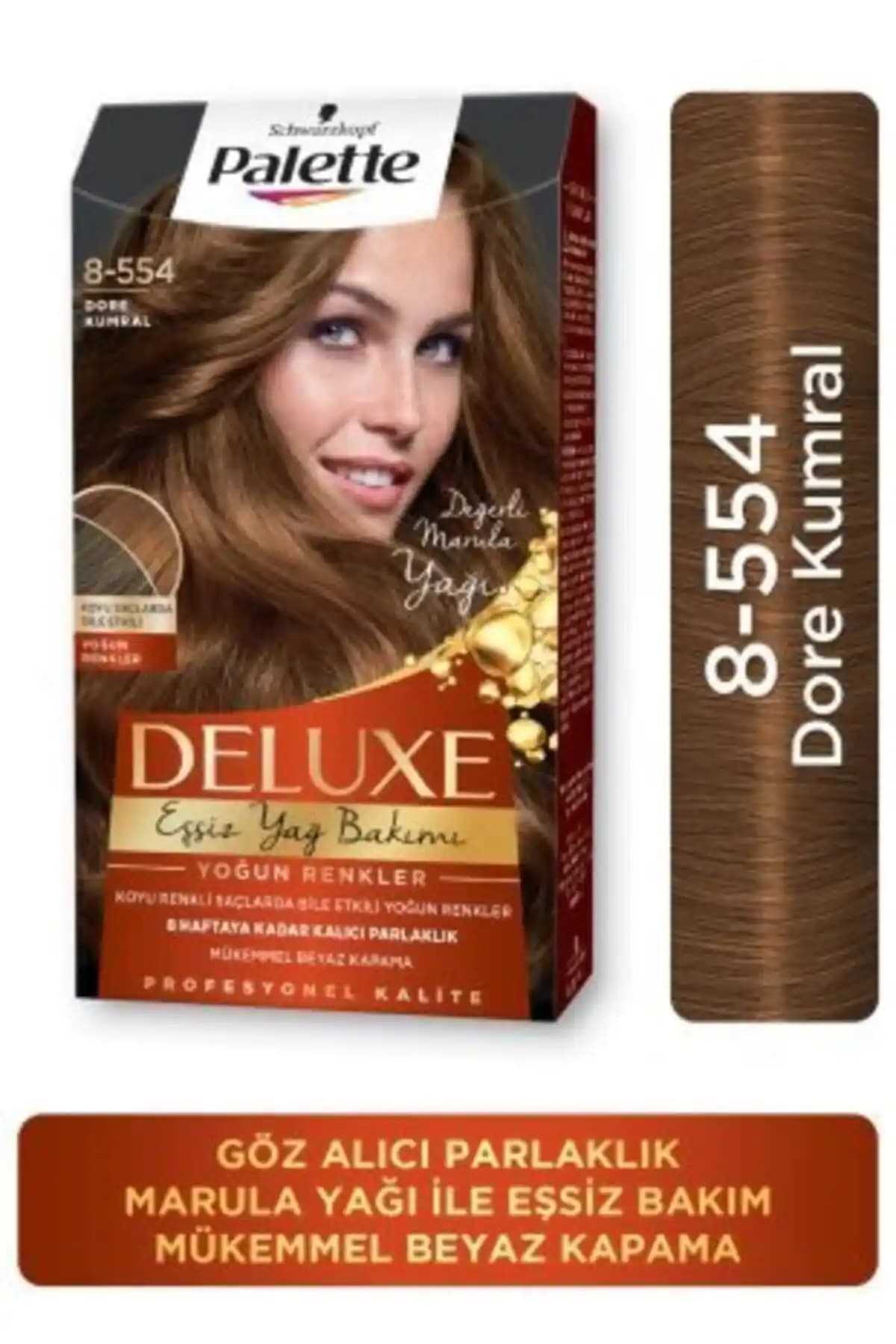 Palette Deluxe 8-554 Dore Kumral: Yarı Kalıcı Amonyaklı Saç Boyası Uygulama Sonuç Analizi