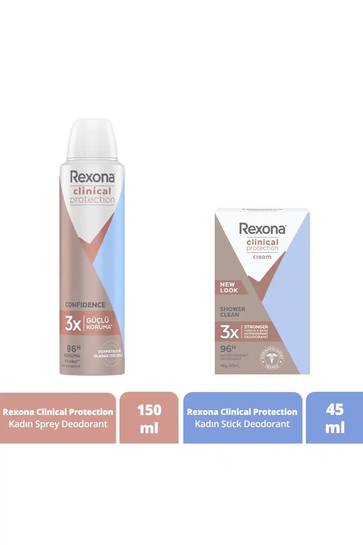 Rexona Klinik Koruma Kadın Deodorantları: Basınçlı Sprey ve Kalem Formuyla Gün Boyu Koruma