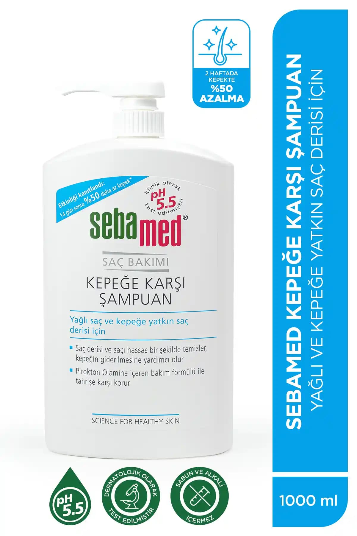 Sebamed Kepek Önleyen Yağlı Saç Derisi İçin Pirokton Olamin İçerikli Şampuan 1000 ml