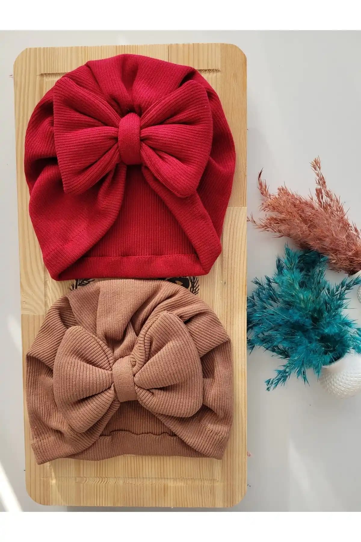 SeherBebeButik Kız Çocuk Renkli Bone 2'li Set: Esnek Kaşkorse ve Pamuklu Konfor