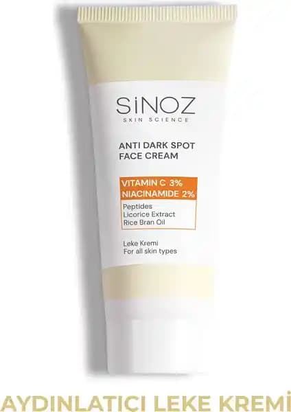 Sinoz Leke Kremi: C vitamini %3 ve Niacinamide %2 ile ton eşitleme hedefli etkili