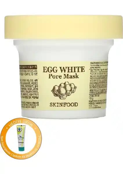 SKINFOOD Egg White Pore Gözenek Maskesi: Yağlı Ciltler İçin Kremsi Temizleyici ve Parlaklık