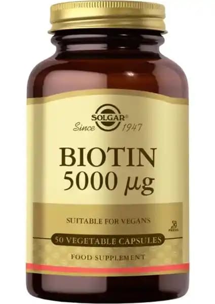 Solgar Biotin 5000 mcg 50 Kapsül: Saç, Tırnak ve Cilt İçin Desteğin Bilimsel Değerlendirmesi