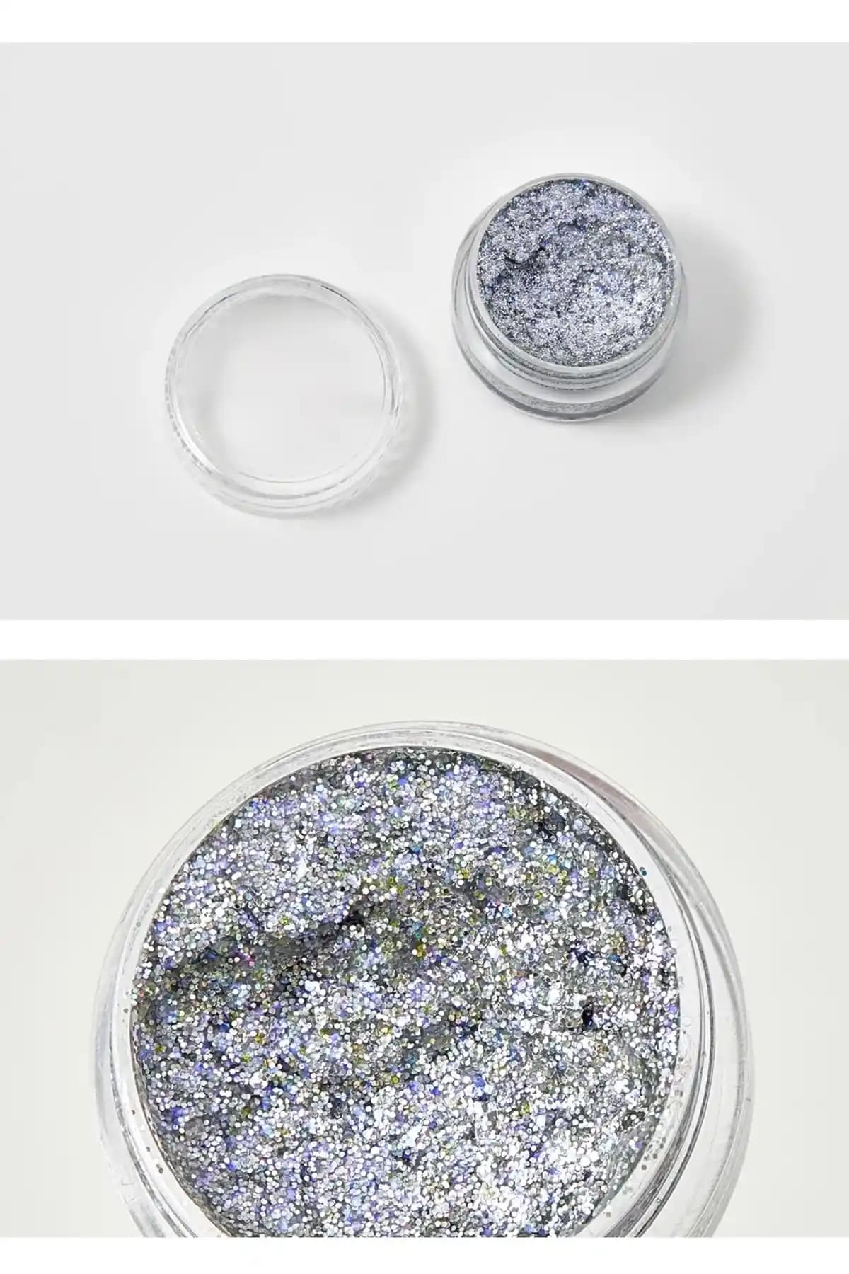 Tolstoy Jel Kıvamında Parlak Sim: Gri tonlu krem dokulu ışıltı, tekli paket - görünüm