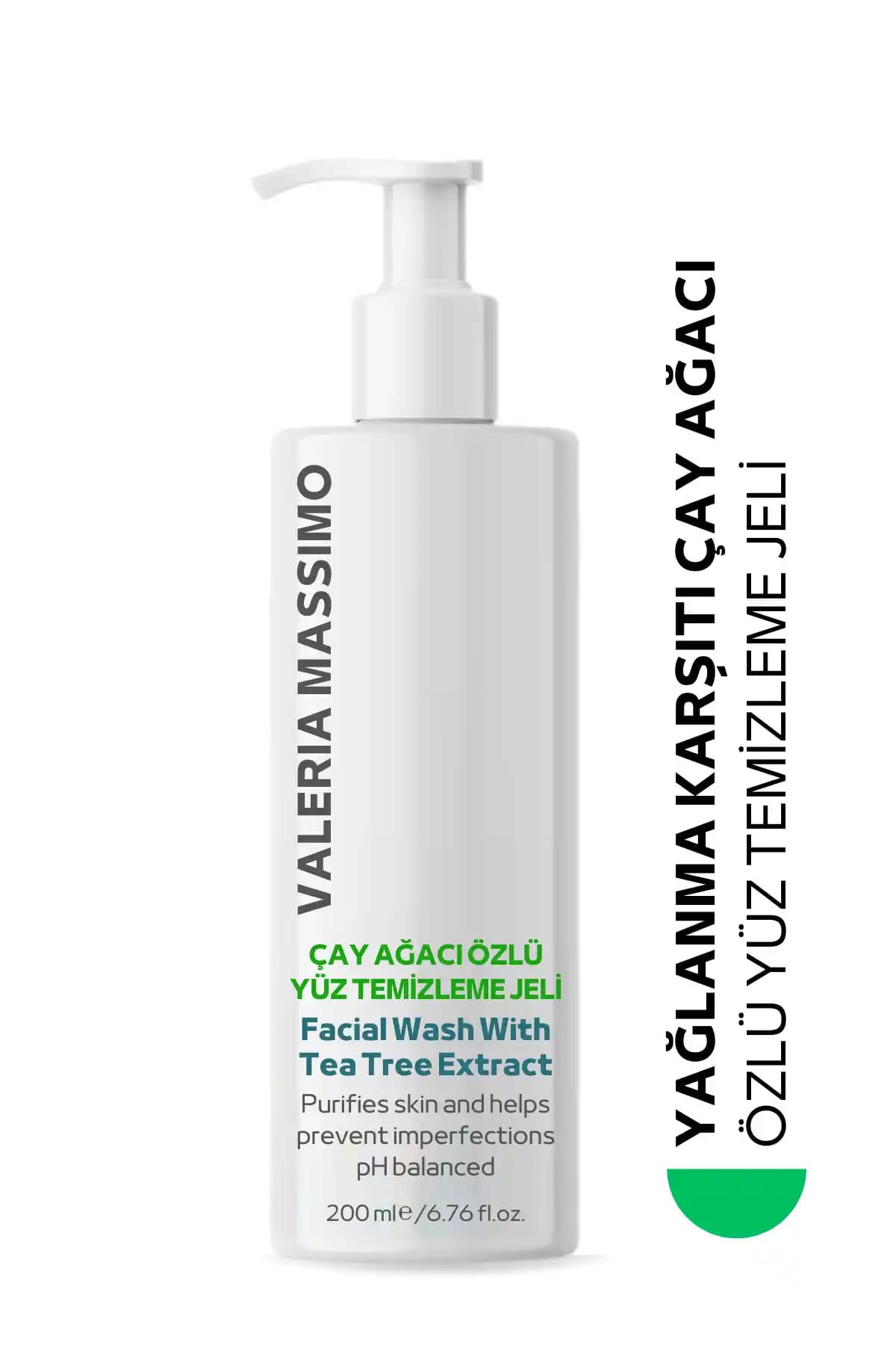 Valeria Massimo Çay Ağacı Özlü Yüz Yıkama Jeli: Karma Ciltler Hiyaluronik Asitli Formül
