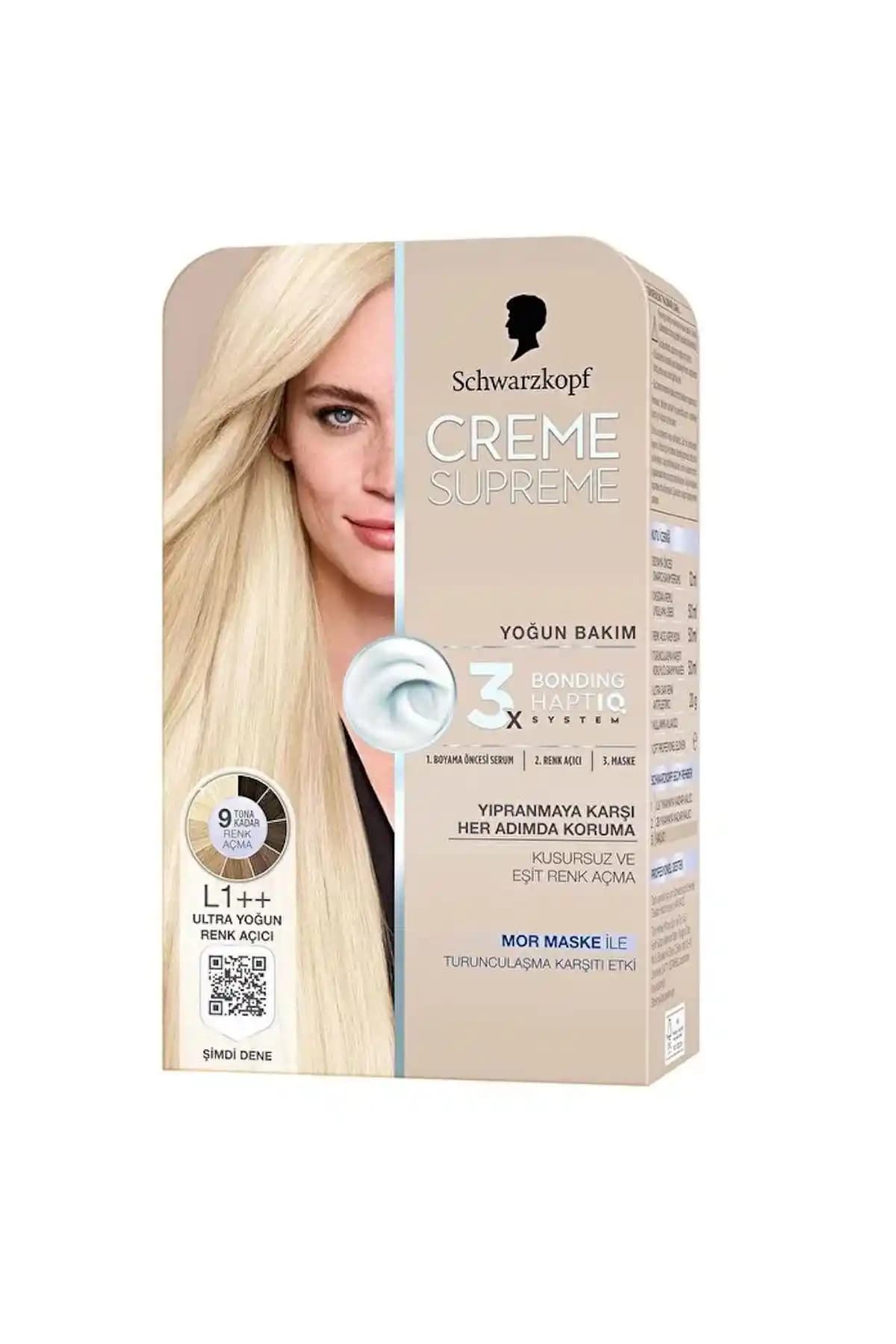 Yoğun renk açılımını bağ korumasıyla sağlayan Schwarzkopf Creme Supreme Renk Açıcı