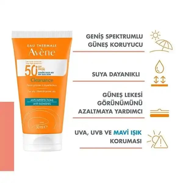 Avène Cleanance SPF50+ Güneş Koruyucu Akne ve Hassas Ciltler İçin Güçlü Koruma