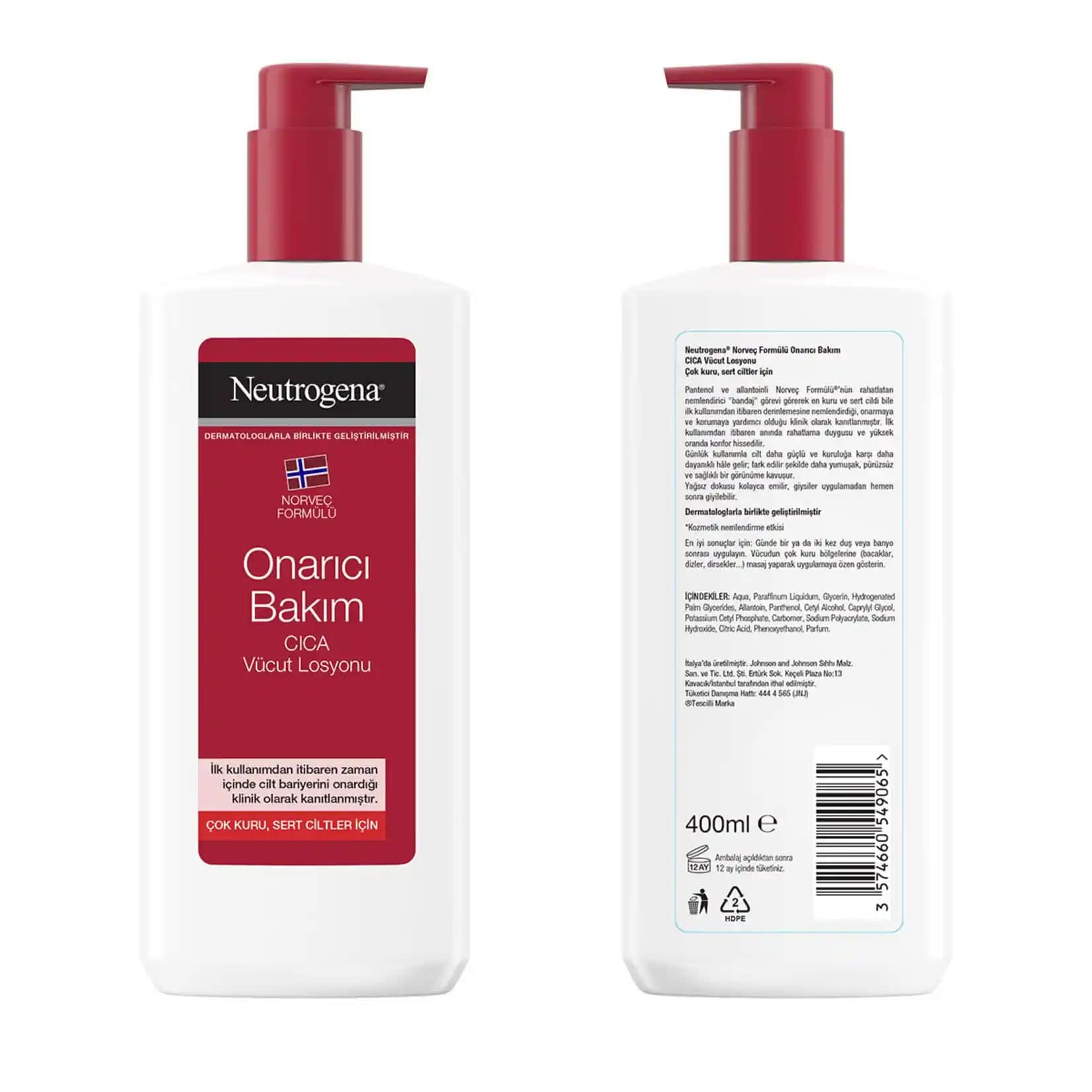 Neutrogena Onarıcı Bakım Vücut Losyonu 400 ml - Cilt Sağlığını Güçlendiren Nemlendirici Çözüm