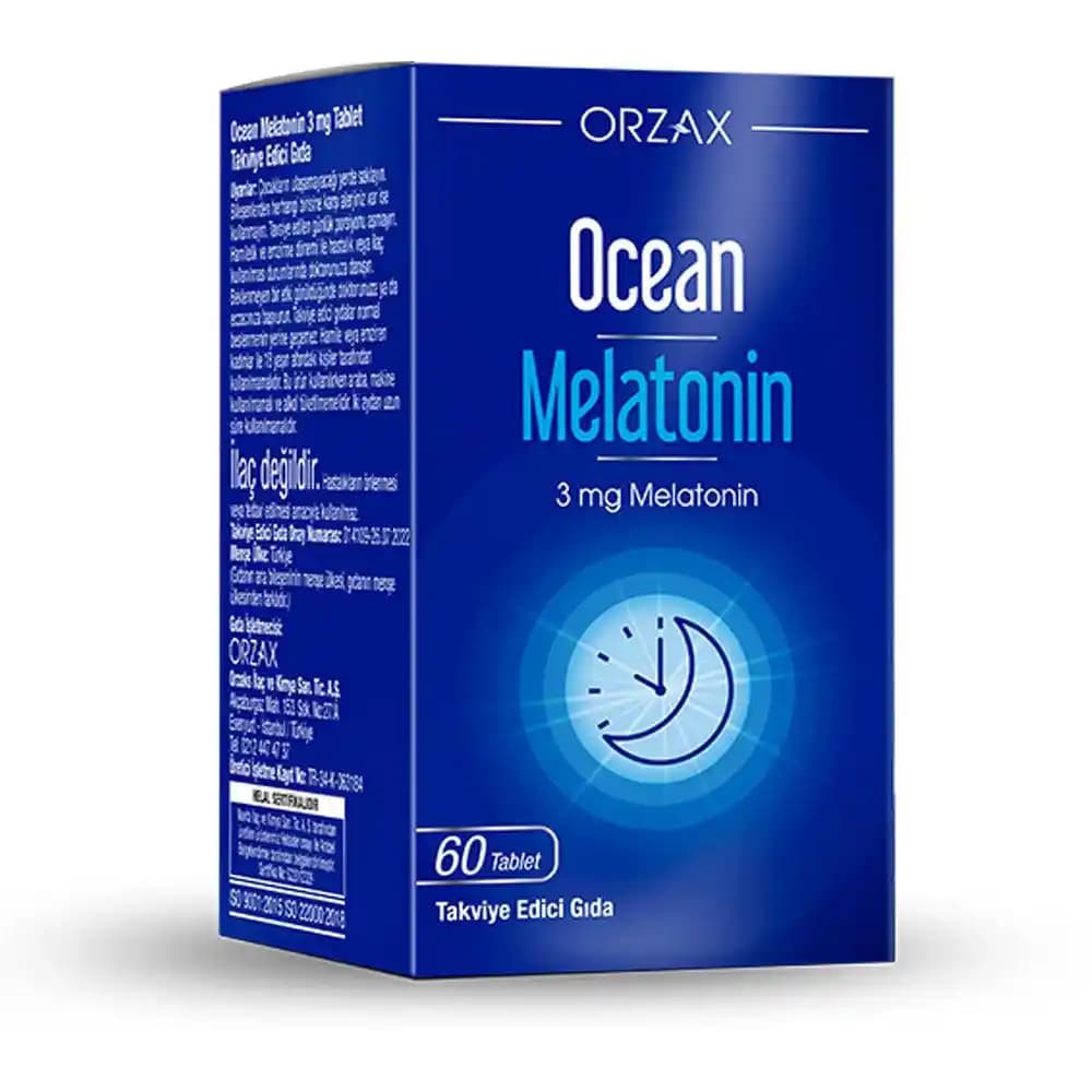 Ocean Melatonin 3 mg 60 Tablet ile Doğal Uyku ve Yenilenme Desteği Sağlayın