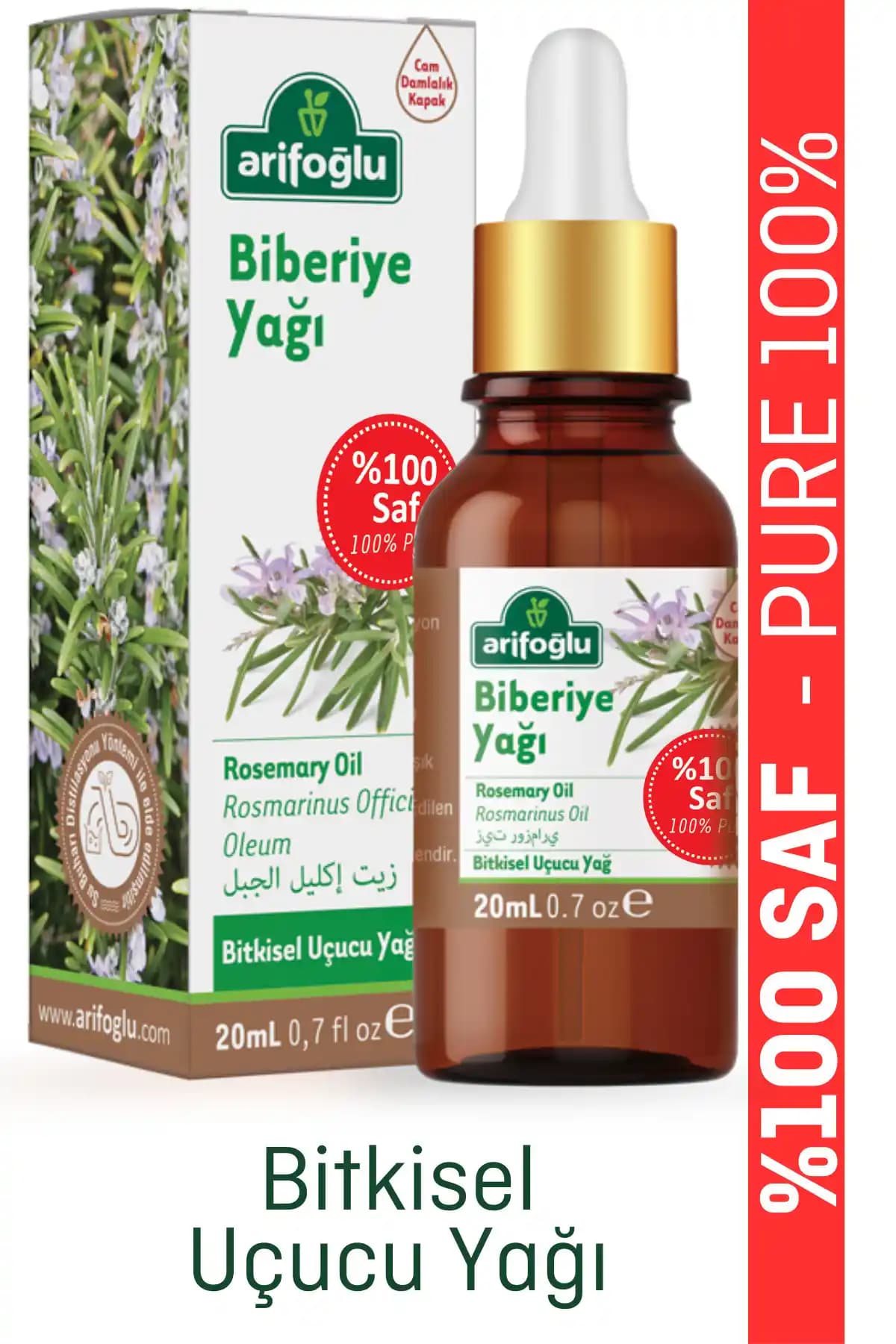 Arifoğlu Biberiye Yağı 20ml: Doğal Saç ve Cilt Bakımında Etkili Çözüm