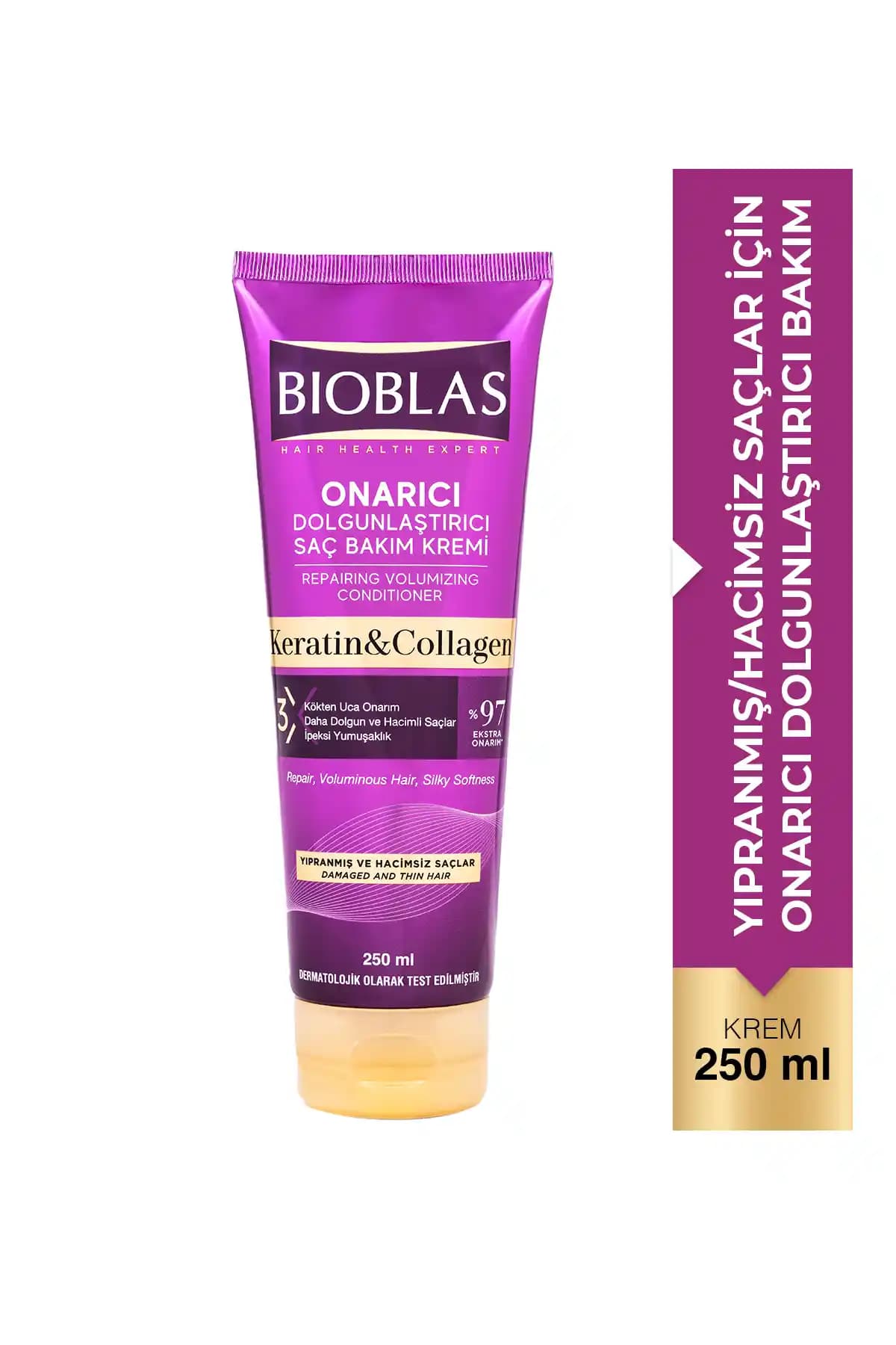 Bioblas Keratin Kolajen Saç Bakım Kremi 250 ml: İnce Telli Saçlar İçin Onarıcı ve Dolgunlaştırıcı Bakım