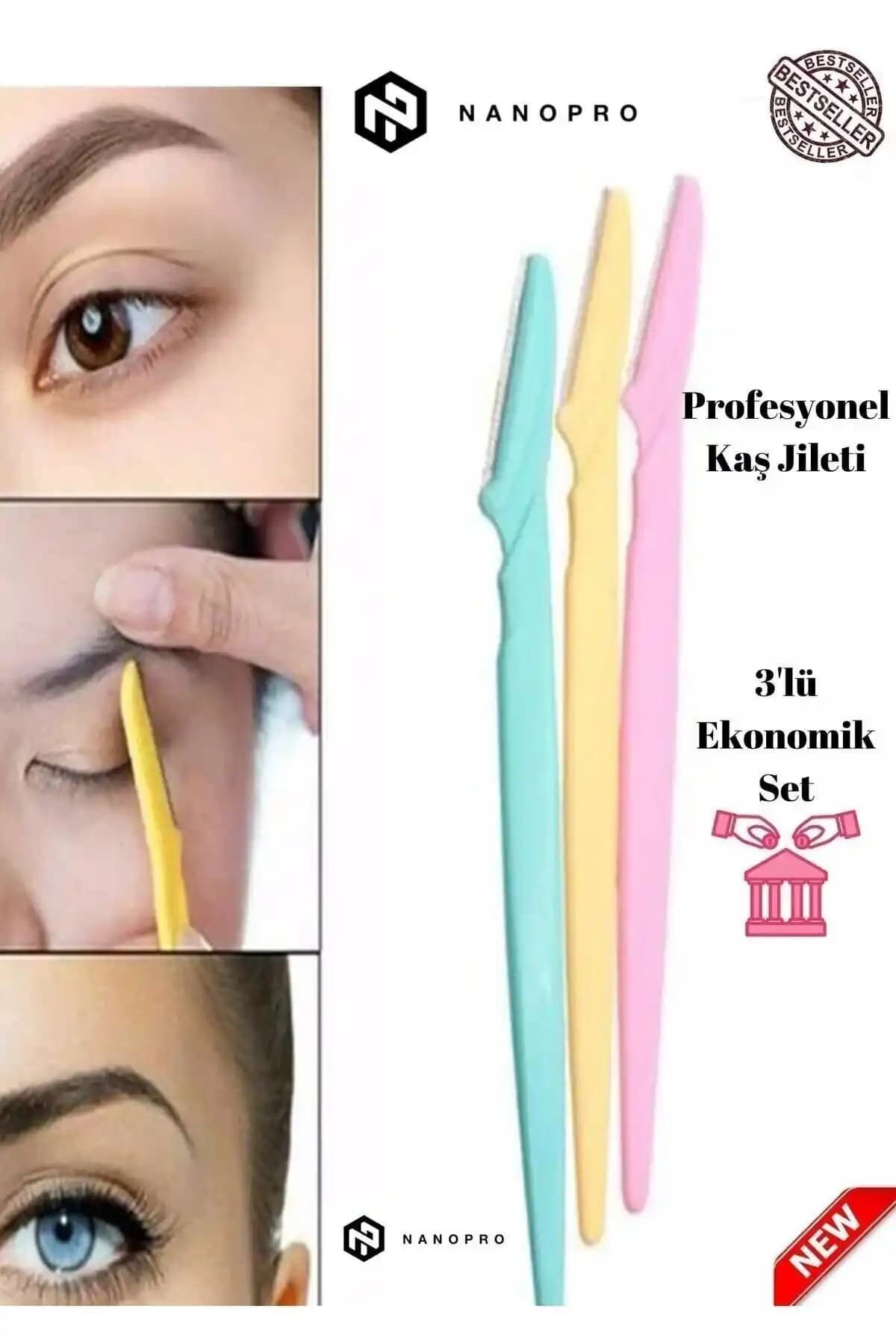 Chehra Design 3'lü Yüz Jileti ve Kaş Usturası Seti Kadınlar İçin Pratik Epilasyon