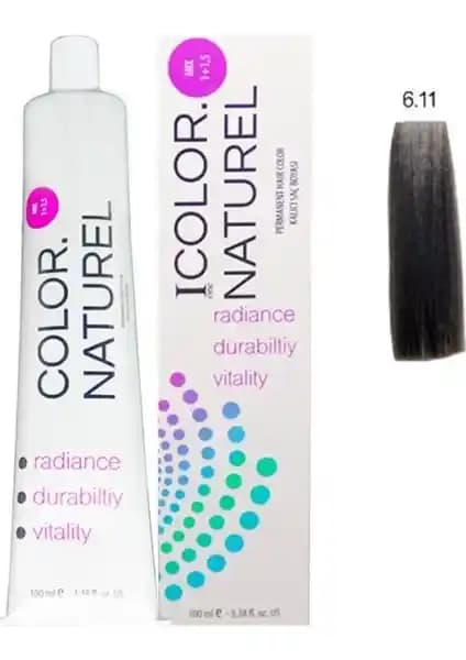 Color Naturel 6.11 Yoğun Küllü Koyu Kumral Saç Boyası 100 ml Kalıcı ve Besleyici Formül