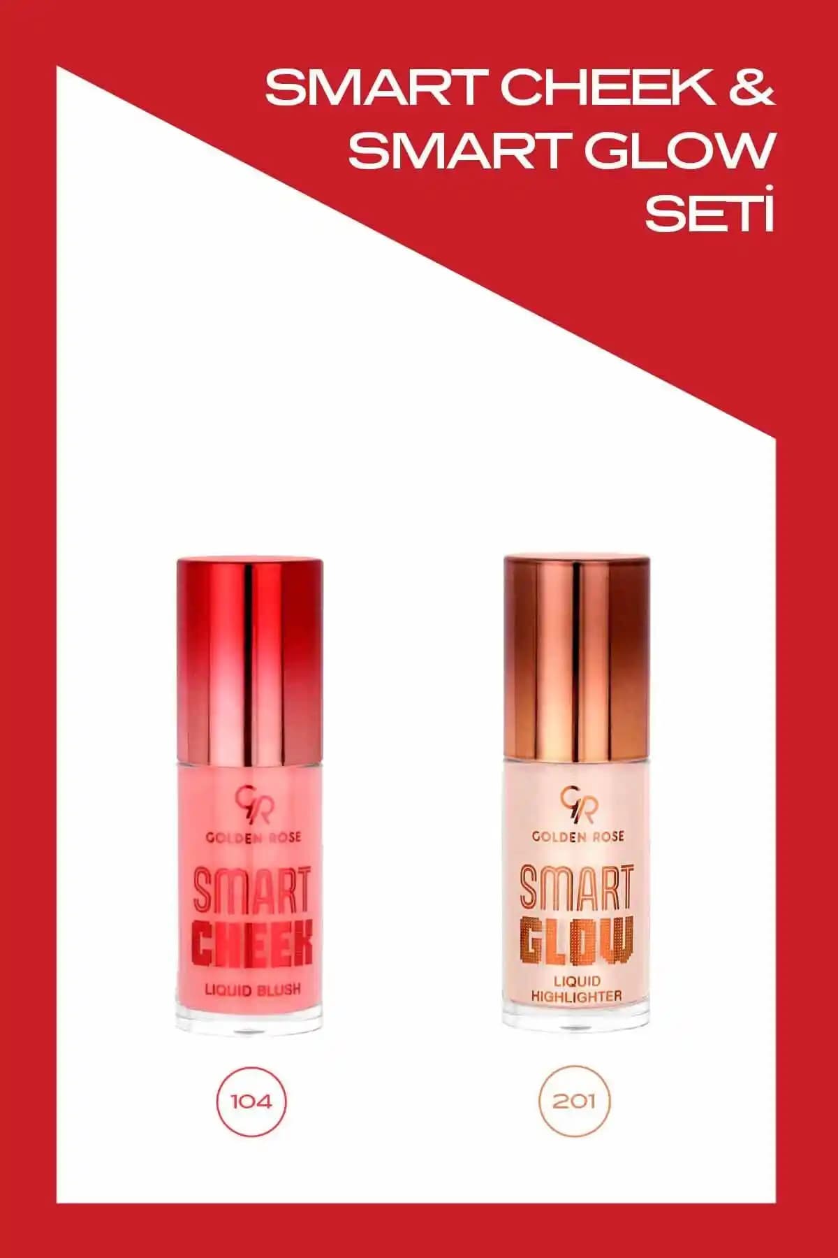 Golden Rose Smart Cheek Likit Allık No:104 ve Smart Glow Aydınlatıcı No:201 Seti