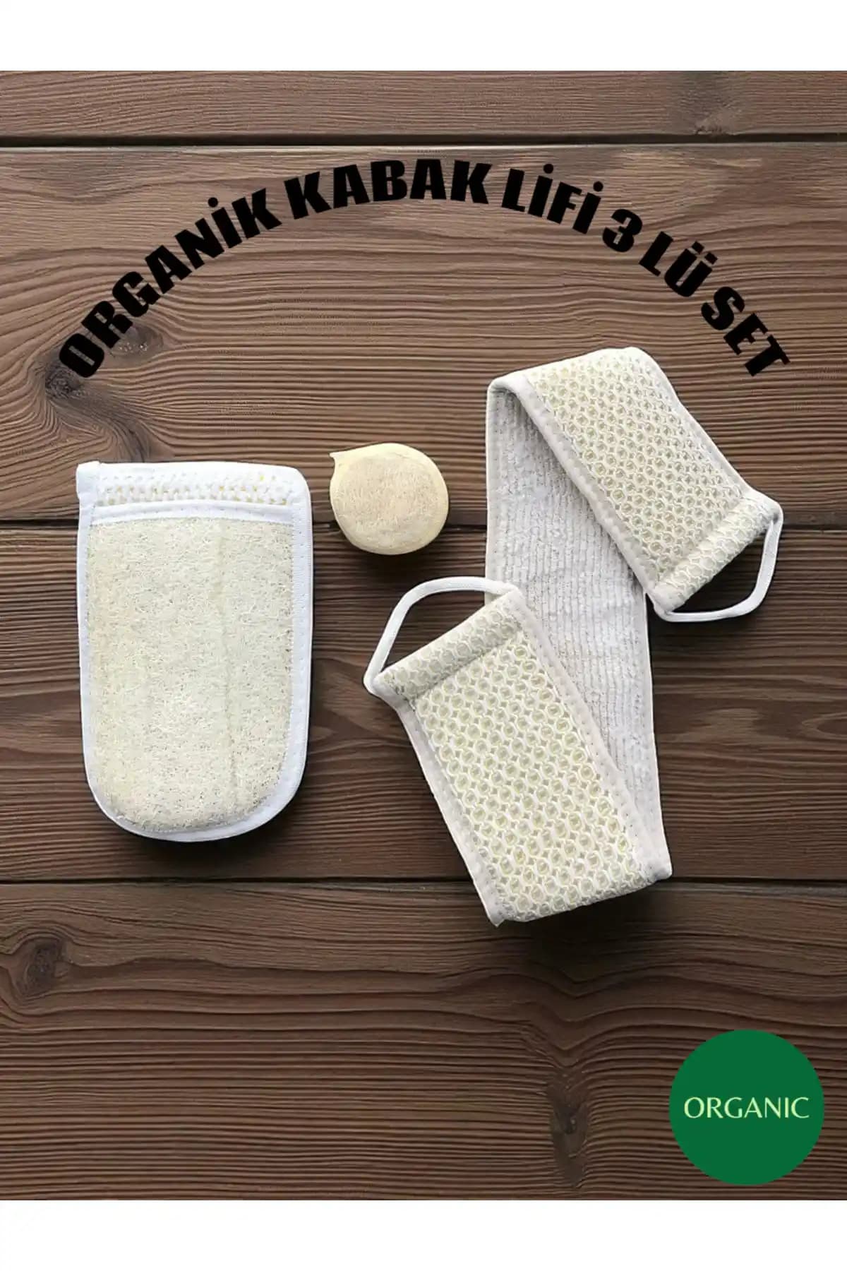 HATAY ORGANİK LİFE Doğal Kabak Lifi 3 Lü Set ile Etkili ve Doğal Cilt Bakımı