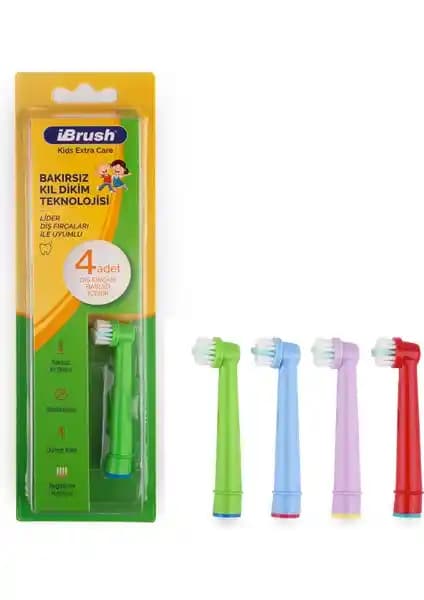 ibrush Kids Extra Care Çocuk Diş Fırçası Yedek Başlığı 4 Adet - Hassas Temizlik