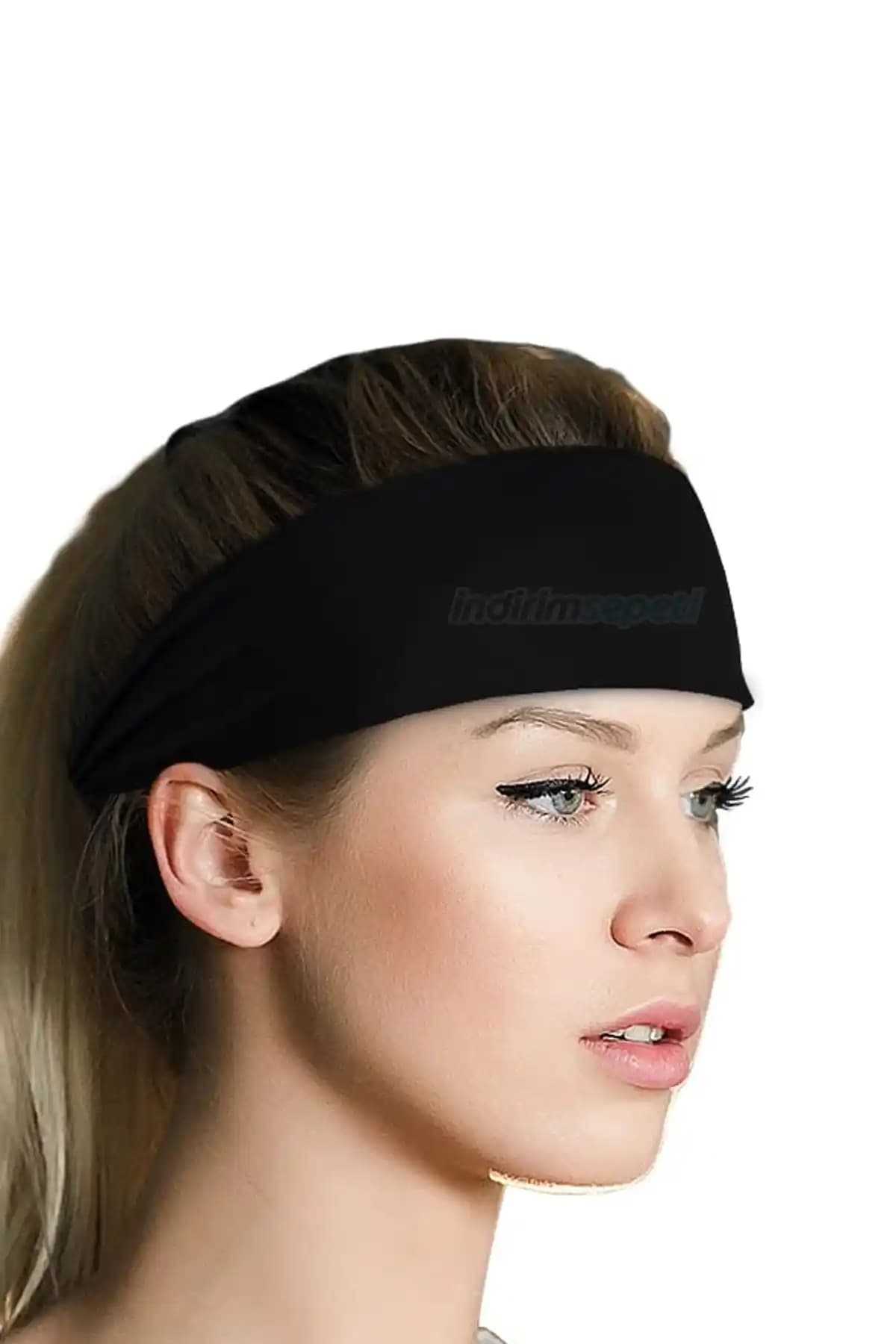 indirimsepeti Paraşüt Bandana Siyah Lastikli Sporcu Saç Bandı Konforlu Tasarım