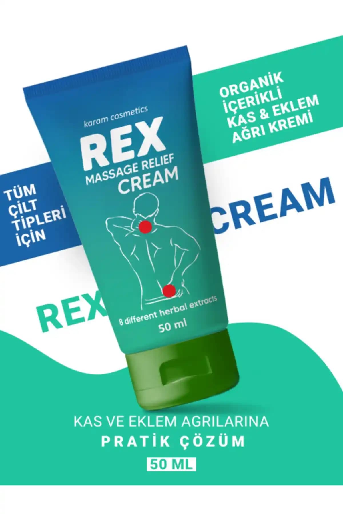 Karam Cosmetics Rex Masaj Rahatlatıcı Kremi Rrcmk: Kas ve Eklem Ağrılarını Hafifleten Parabensiz Masaj Kremi