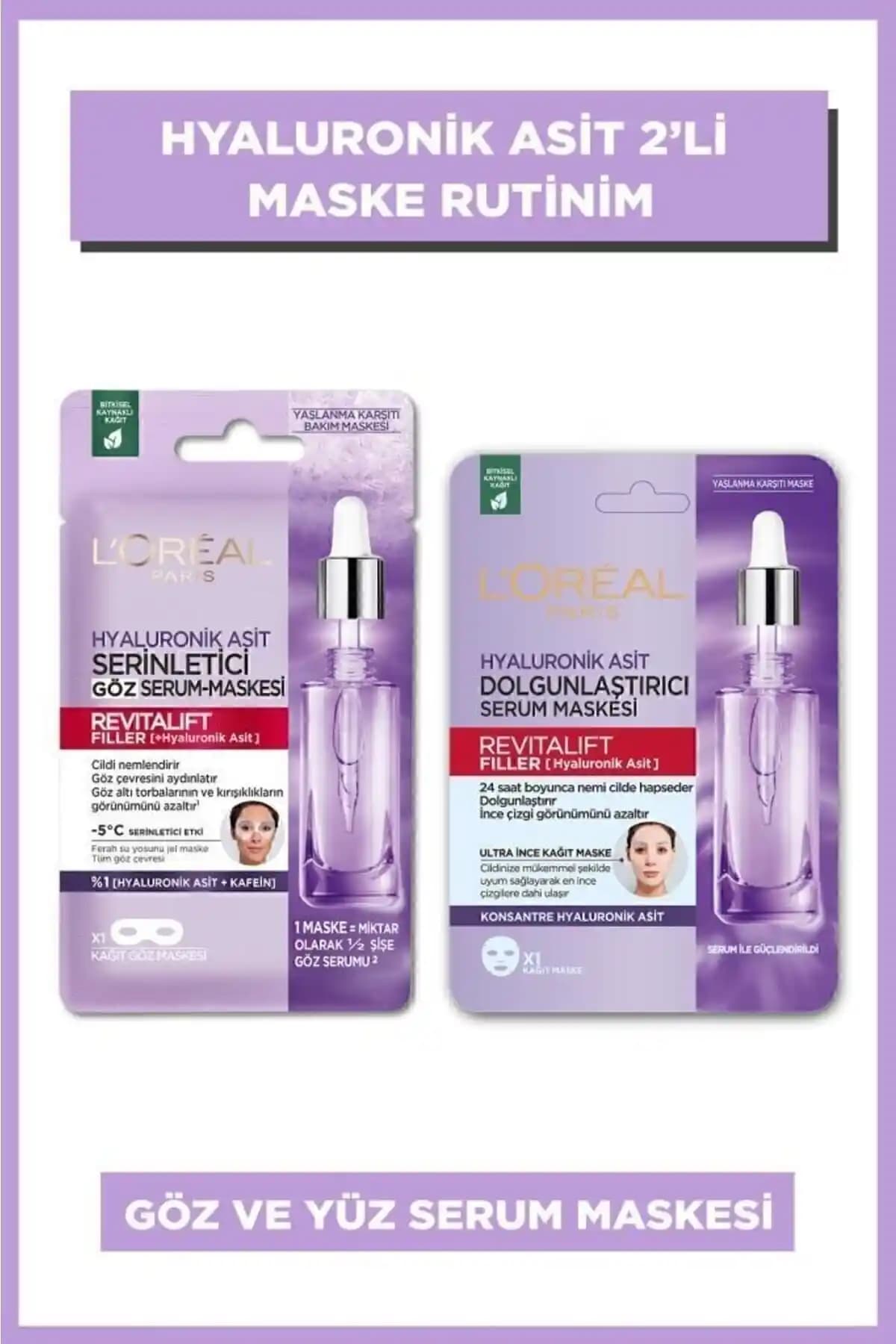 L'Oreal Paris Revitalift Filler Serum Maske ve Serinletici Göz Serum-maskesi Seti