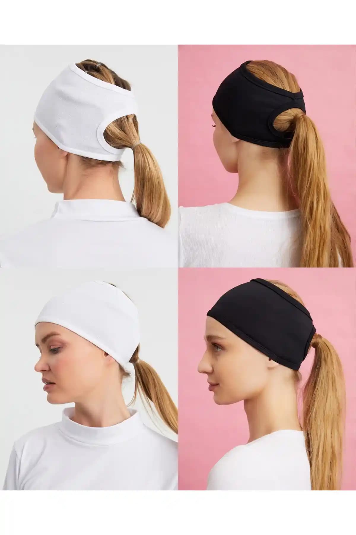 Mirach 2’li Paket Spor Bone Bandana Seti Siyah ve Beyaz Renk Seçenekleriyle