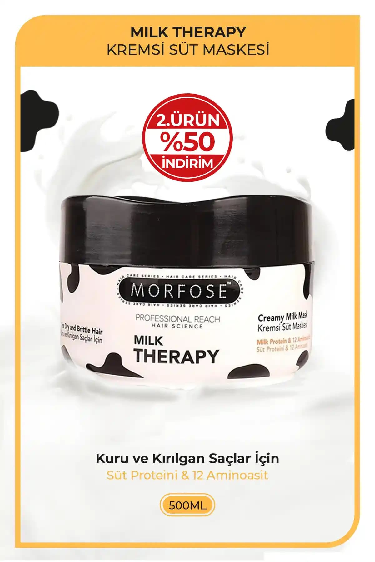 Morfose Milk Therapy Saç Maskesi 500 ml: Besleyici ve Onarıcı Yoğun Saç Bakımı