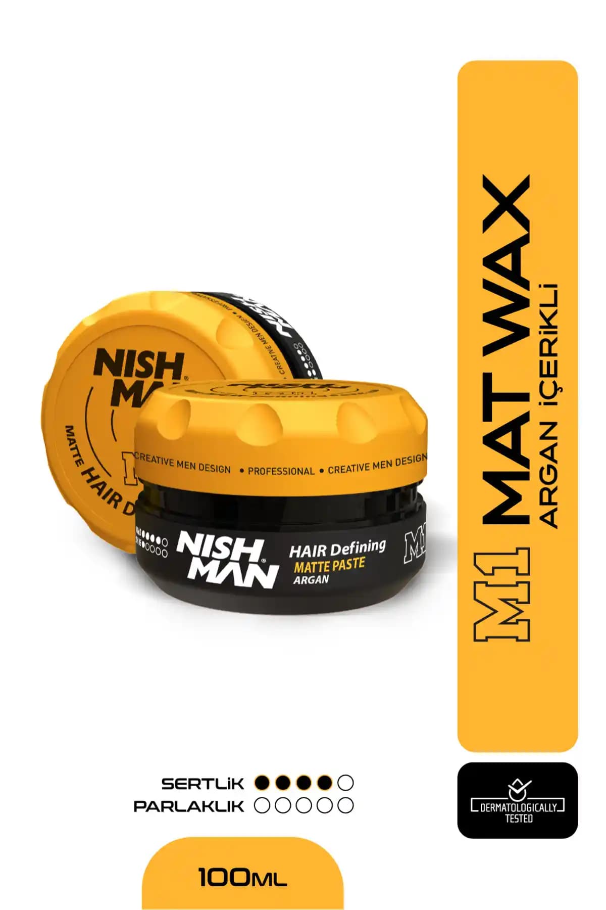 NISHMAN M1 Argan Özlü Mat Görünümlü Saç Şekillendirici Wax 100 ml - Güçlü Tutuş