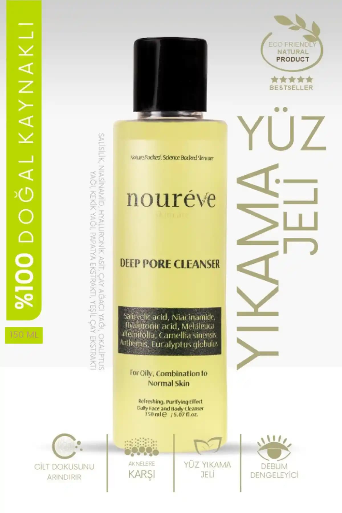 Noureve Akne ve Siyah Nokta Karşıtı Gözenek Temizleyici Yüz Vücut Jeli 75 ml