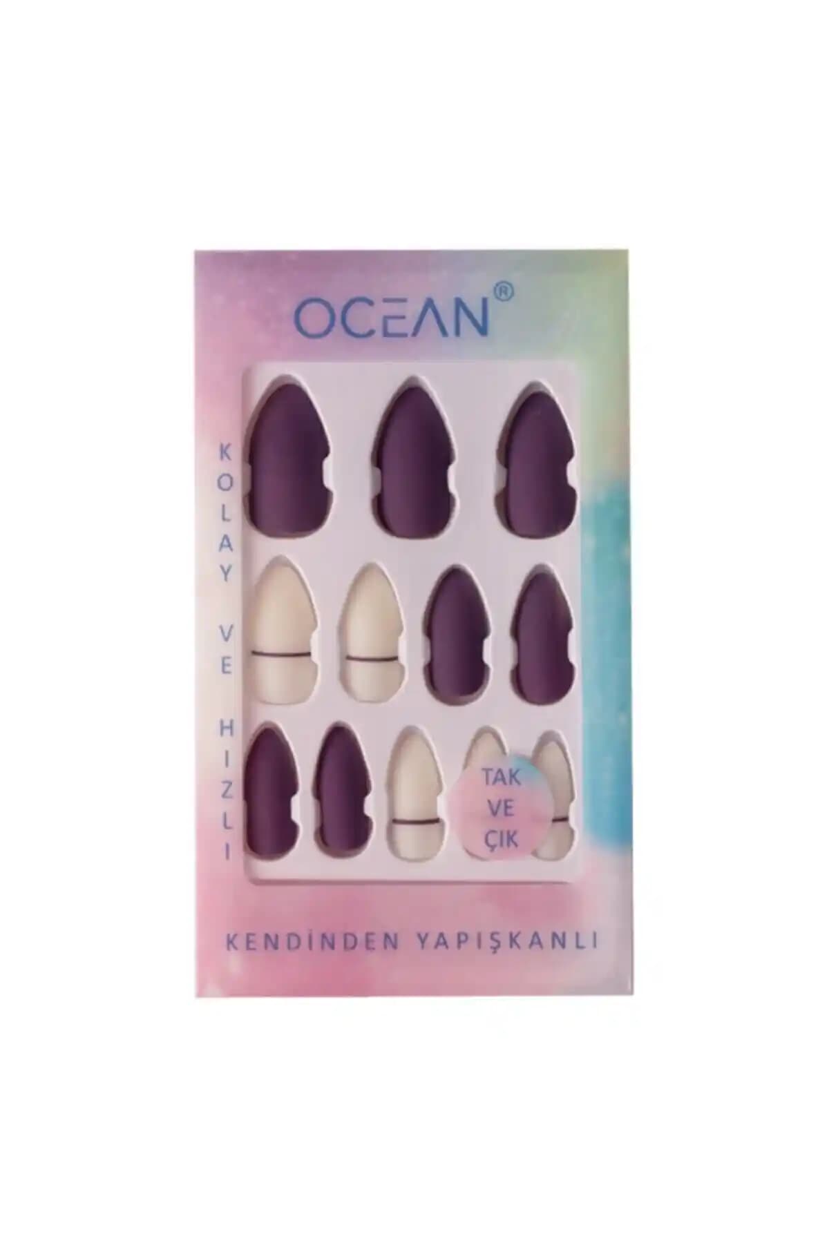 Ocean 780 Kendinden Yapışkanlı Takma Tırnak: Kolay Uygulama ve Estetik Mor Tasarım