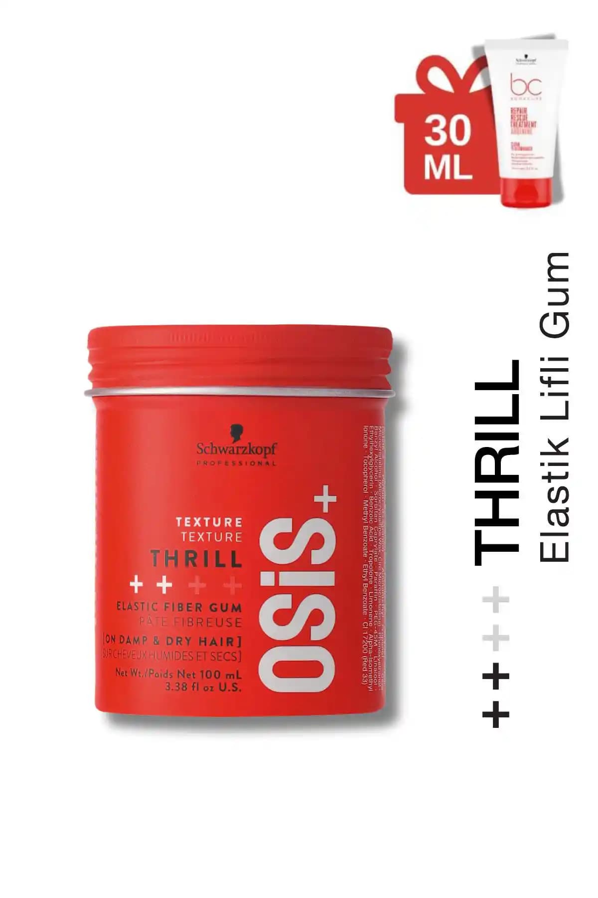 Osis Thrill Elastik Lifli Gum 100ml ve BC Acil Kurtarma Kremi 30ml ile Orta Tutuşlu Saç Şekillendirme