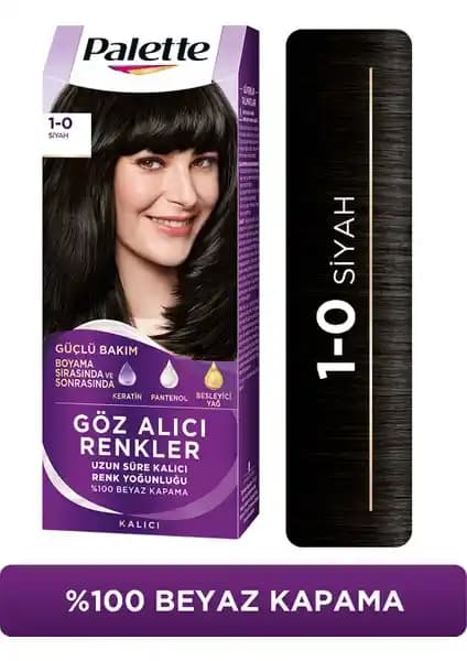 Palette Göz Alıcı Renkler 1-0 Siyah ve Kalıcı Doğal Renkler 8-0 Bal Köpüğü Saç Boyası Karşılaştırması