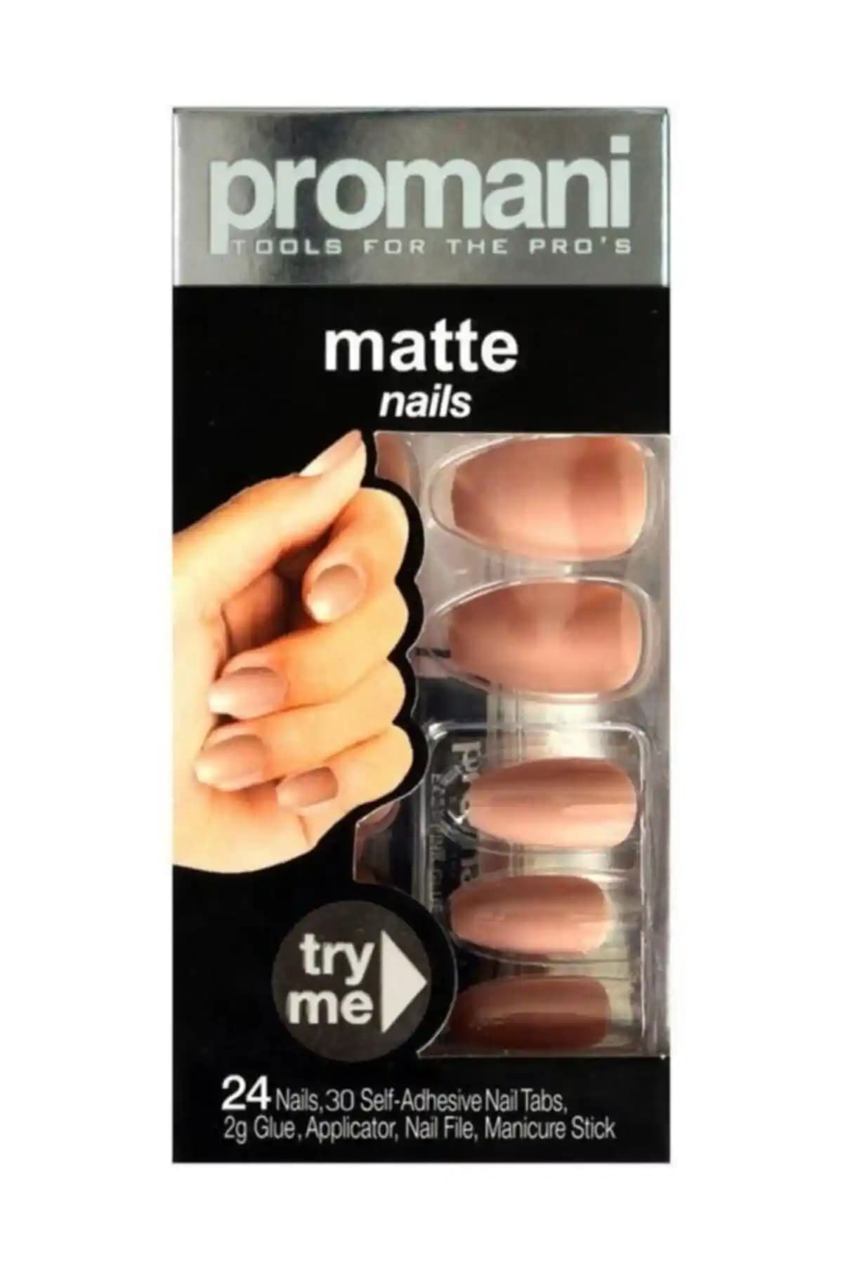 Promani Matte Bej Takma Tırnak Seti ile Doğal ve Şık Tırnak Görünümü Sağlayın