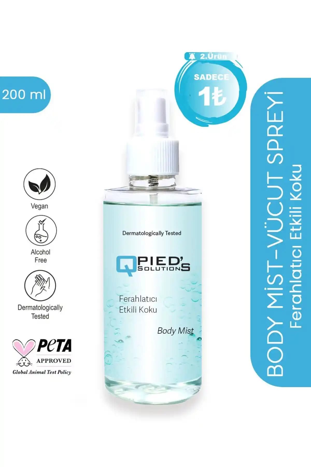 Qpieds Solutions Melisa Body Mist 200 ml - Hafif ve Ferahlatıcı Çiçeksi Vücut Spreyi