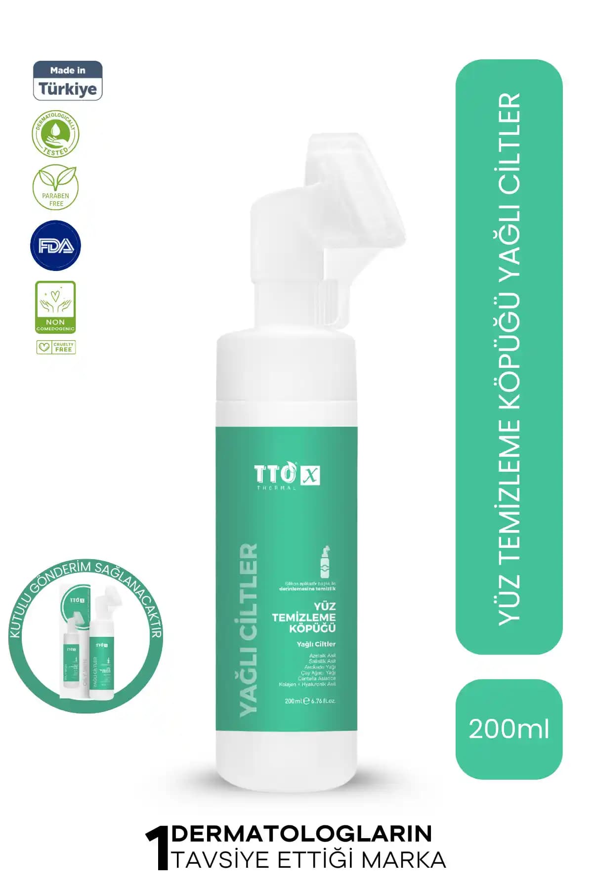 Tto X Yağlı Ciltlere Özel Çay Ağacı ve C Vitamini İçeren Aplikatörlü Yüz Köpüğü