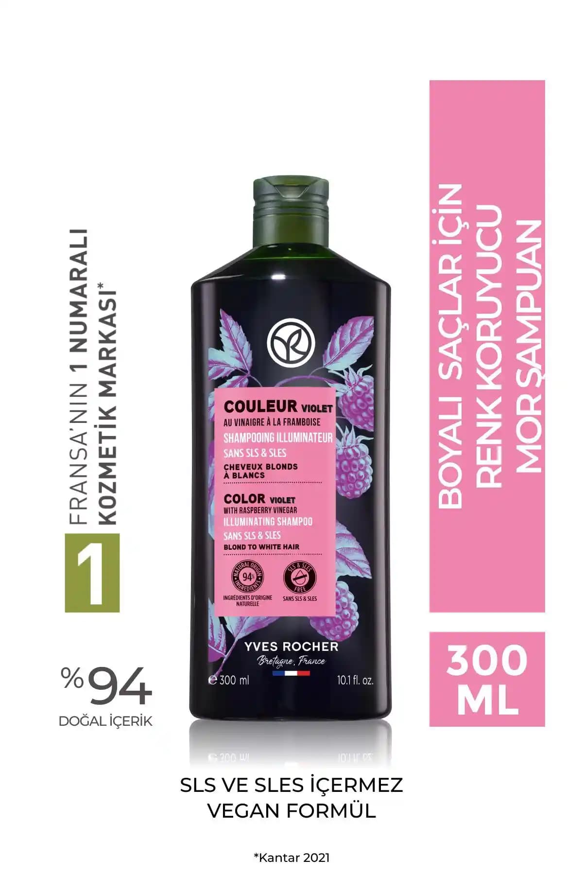 Yves Rocher Turunculaşma Karşıtı Mor Şampuan ile Boyalı Saçlarda Renk Canlılığı Koruma