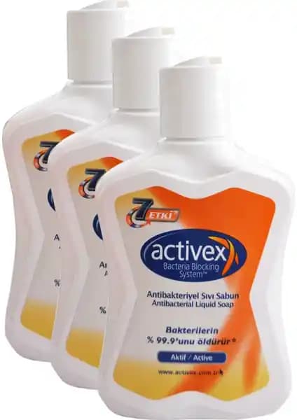 Activex Antibakteriyel Sıvı Sabun 300 ml x 3 Adet Güçlü ve Güvenilir Hijyen Sağlar