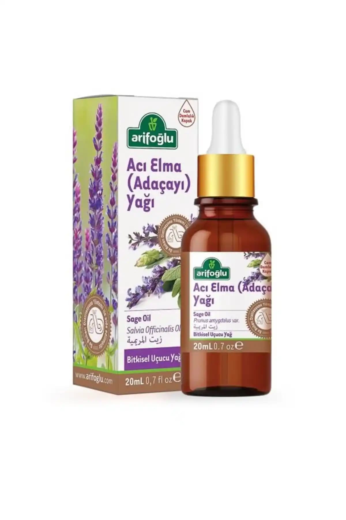 Arifoğlu Acı Elma Yağı Adaçayı 20 ml doğal içeriklerle geleneksel sağlık uygulamaları için uygun