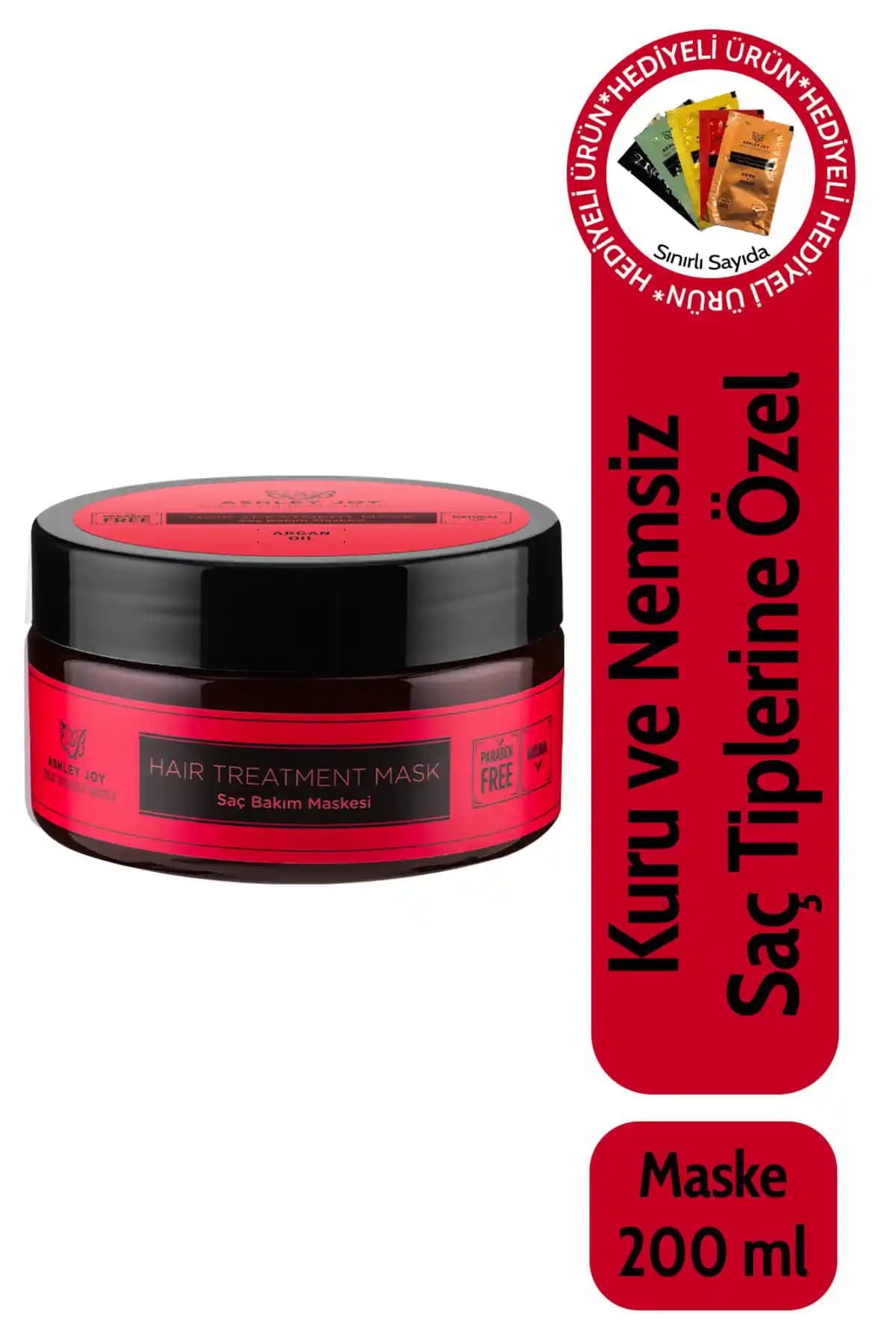 Ashley Joy Kuru Saçlar İçin Nemlendirici ve Besleyici Argan Yağı İçeren Saç Maskesi